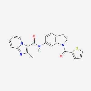 molecular formula C22H18N4O2S B3221905 2-methyl-N-(1-(thiophene-2-carbonyl)indolin-6-yl)imidazo[1,2-a]pyridine-3-carboxamide CAS No. 1208900-66-6