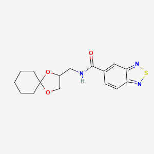 molecular formula C16H19N3O3S B3221916 N-(1,4-dioxaspiro[4.5]decan-2-ylmethyl)benzo[c][1,2,5]thiadiazole-5-carboxamide CAS No. 1209225-36-4