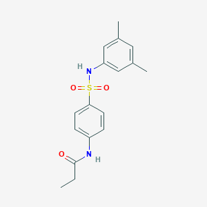 molecular formula C17H20N2O3S B322195 N-{4-[(3,5-dimethylanilino)sulfonyl]phenyl}propanamide 