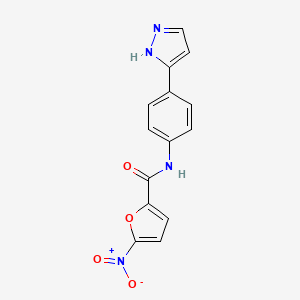 molecular formula C14H10N4O4 B3221965 N-(4-(1H-pyrazol-3-yl)phenyl)-5-nitrofuran-2-carboxamide CAS No. 1209915-18-3