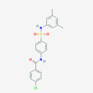molecular formula C21H19ClN2O3S B322198 4-chloro-N-{4-[(3,5-dimethylanilino)sulfonyl]phenyl}benzamide 