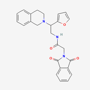 molecular formula C25H23N3O4 B3221980 N-(2-(3,4-dihydroisoquinolin-2(1H)-yl)-2-(furan-2-yl)ethyl)-2-(1,3-dioxoisoindolin-2-yl)acetamide CAS No. 1210021-28-5