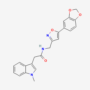 N-((5-(benzo[d][1,3]dioxol-5-yl)isoxazol-3-yl)methyl)-2-(1-methyl-1H-indol-3-yl)acetamide