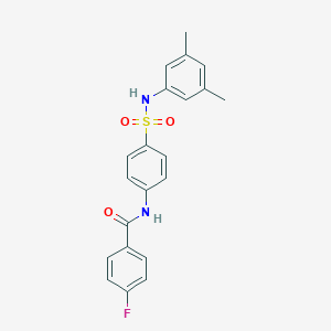molecular formula C21H19FN2O3S B322202 N-{4-[(3,5-dimethylanilino)sulfonyl]phenyl}-4-fluorobenzamide 