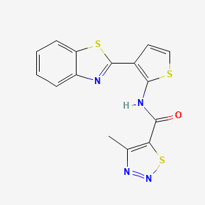 molecular formula C15H10N4OS3 B3222030 N-(3-(benzo[d]thiazol-2-yl)thiophen-2-yl)-4-methyl-1,2,3-thiadiazole-5-carboxamide CAS No. 1210930-98-5