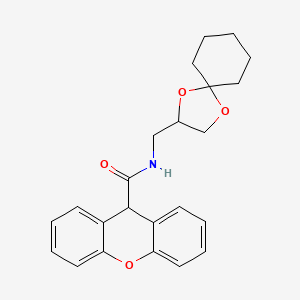 molecular formula C23H25NO4 B3222032 N-(1,4-dioxaspiro[4.5]decan-2-ylmethyl)-9H-xanthene-9-carboxamide CAS No. 1211000-10-0