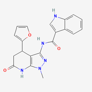 N-(4-(furan-2-yl)-1-methyl-6-oxo-4,5,6,7-tetrahydro-1H-pyrazolo[3,4-b]pyridin-3-yl)-1H-indole-3-carboxamide