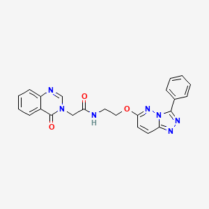 molecular formula C23H19N7O3 B3222054 2-(4-oxoquinazolin-3(4H)-yl)-N-(2-((3-phenyl-[1,2,4]triazolo[4,3-b]pyridazin-6-yl)oxy)ethyl)acetamide CAS No. 1211394-20-5