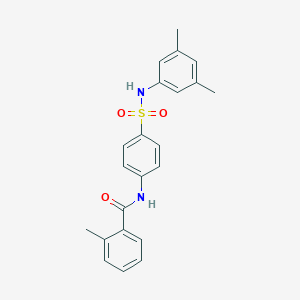 molecular formula C22H22N2O3S B322206 N-{4-[(3,5-dimethylanilino)sulfonyl]phenyl}-2-methylbenzamide 
