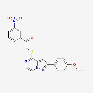 2-((2-(4-Ethoxyphenyl)pyrazolo[1,5-a]pyrazin-4-yl)thio)-1-(3-nitrophenyl)ethanone