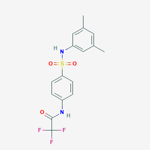 molecular formula C16H15F3N2O3S B322209 N-{4-[(3,5-dimethylanilino)sulfonyl]phenyl}-2,2,2-trifluoroacetamide 