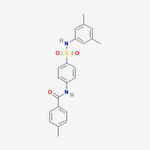 molecular formula C22H22N2O3S B322210 N-{4-[(3,5-dimethylanilino)sulfonyl]phenyl}-4-methylbenzamide 