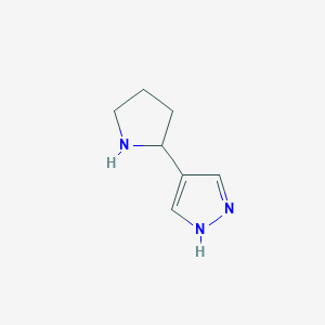 molecular formula C7H11N3 B3222116 4-(pyrrolidin-2-yl)-1H-pyrazole CAS No. 1211516-44-7