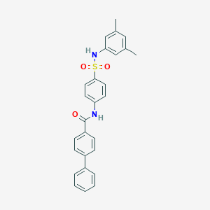 molecular formula C27H24N2O3S B322212 N-{4-[(3,5-dimethylphenyl)sulfamoyl]phenyl}biphenyl-4-carboxamide 