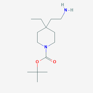 molecular formula C14H28N2O2 B3222137 Tert-butyl 4-(2-aminoethyl)-4-ethylpiperidine-1-carboxylate CAS No. 1211524-35-4