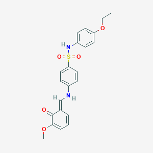 molecular formula C22H22N2O5S B322214 N-(4-ethoxyphenyl)-4-[[(E)-(5-methoxy-6-oxocyclohexa-2,4-dien-1-ylidene)methyl]amino]benzenesulfonamide 