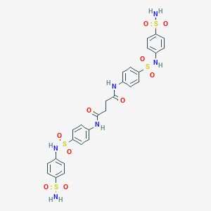 molecular formula C28H28N6O10S4 B322217 N,N'-bis{4-[(4-sulfamoylphenyl)sulfamoyl]phenyl}butanediamide 