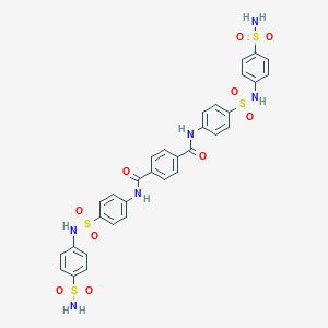molecular formula C32H28N6O10S4 B322218 N,N'-bis{4-[(4-sulfamoylphenyl)sulfamoyl]phenyl}benzene-1,4-dicarboxamide 