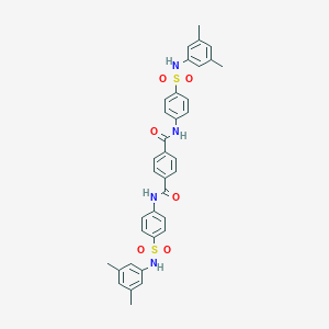 molecular formula C36H34N4O6S2 B322219 N~1~,N~4~-bis{4-[(3,5-dimethylanilino)sulfonyl]phenyl}terephthalamide 