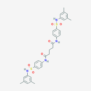molecular formula C33H36N4O6S2 B322220 N,N'-bis{4-[(3,5-dimethylphenyl)sulfamoyl]phenyl}pentanediamide 