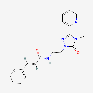 molecular formula C19H19N5O2 B3222228 N-(2-(4-methyl-5-oxo-3-(pyridin-2-yl)-4,5-dihydro-1H-1,2,4-triazol-1-yl)ethyl)cinnamamide CAS No. 1211977-91-1