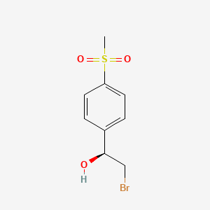 molecular formula C9H11BrO3S B3222246 (1S)-2-bromo-1-(4-methanesulfonylphenyl)ethan-1-ol CAS No. 1212121-62-4