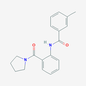 molecular formula C19H20N2O2 B322230 3-methyl-N-[2-(pyrrolidine-1-carbonyl)phenyl]benzamide 