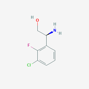 molecular formula C8H9ClFNO B3222344 (2S)-2-amino-2-(3-chloro-2-fluorophenyl)ethan-1-ol CAS No. 1212940-70-9