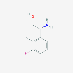 molecular formula C9H12FNO B3222356 (2R)-2-Amino-2-(3-fluoro-2-methylphenyl)ethan-1-ol CAS No. 1212966-28-3