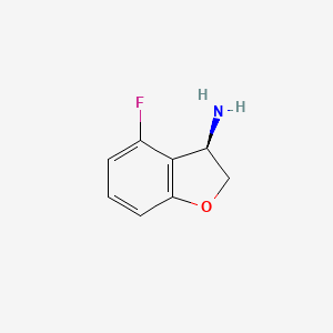 molecular formula C8H8FNO B3222367 (R)-4-fluoro-2,3-dihydrobenzofuran-3-amine CAS No. 1213021-49-8