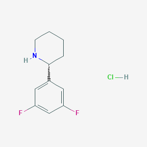 molecular formula C11H14ClF2N B3222374 (R)-2-(3,5-difluorophenyl)piperidine HCl CAS No. 1213079-50-5