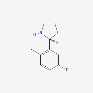 molecular formula C11H14FN B3222389 (R)-2-(5-Fluoro-2-methylphenyl)pyrrolidine CAS No. 1213145-06-2