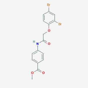 molecular formula C16H13Br2NO4 B322240 Methyl 4-{[(2,4-dibromophenoxy)acetyl]amino}benzoate 