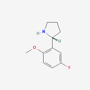 molecular formula C11H14FNO B3222412 (r)-2-(5-氟-2-甲氧基苯基)吡咯烷 CAS No. 1213195-53-9