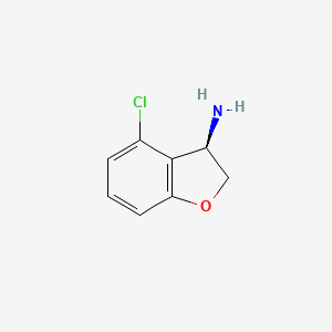 molecular formula C8H8ClNO B3222428 (3R)-4-Chloro-2,3-dihydrobenzo[b]furan-3-ylamine CAS No. 1213308-56-5