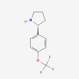 molecular formula C11H12F3NO B3222432 (2R)-2-[4-(trifluoromethoxy)phenyl]pyrrolidine CAS No. 1213312-86-7