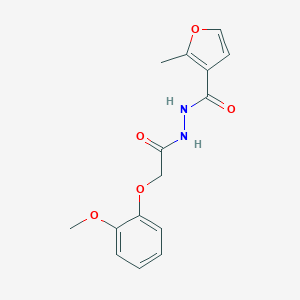 molecular formula C15H16N2O5 B322244 N'-[(2-methoxyphenoxy)acetyl]-2-methyl-3-furohydrazide 