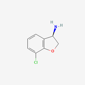 molecular formula C8H8ClNO B3222444 (3R)-7-Chloro-2,3-dihydro-1-benzofuran-3-amine CAS No. 1213334-45-2