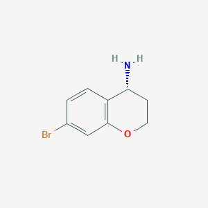 molecular formula C9H10BrNO B3222449 (4R)-7-bromo-3,4-dihydro-2H-1-benzopyran-4-amine CAS No. 1213351-82-6