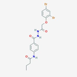 molecular formula C19H19Br2N3O4 B322248 N-[4-({2-[(2,4-dibromophenoxy)acetyl]hydrazino}carbonyl)phenyl]butanamide 
