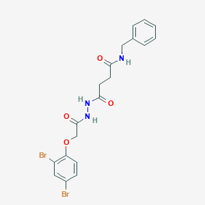molecular formula C19H19Br2N3O4 B322250 N-benzyl-4-{2-[(2,4-dibromophenoxy)acetyl]hydrazino}-4-oxobutanamide 