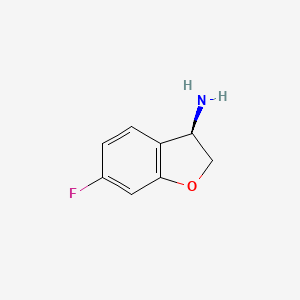 molecular formula C8H8FNO B3222503 (3R)-6-Fluoro-2,3-dihydrobenzo[b]furan-3-ylamine CAS No. 1213490-00-6