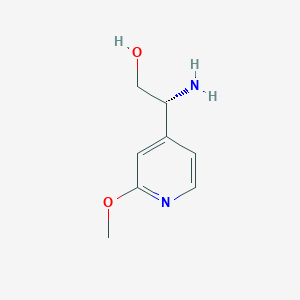 molecular formula C8H12N2O2 B3222517 (2R)-2-Amino-2-(2-methoxy(4-pyridyl))ethan-1-ol CAS No. 1213526-34-1