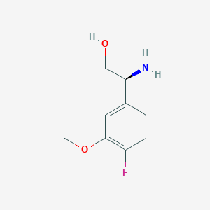 molecular formula C9H12FNO2 B3222528 (S)-2-Amino-2-(4-fluoro-3-methoxyphenyl)ethan-1-ol CAS No. 1213547-46-6