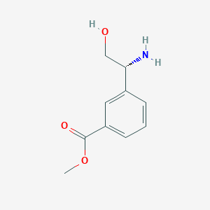 molecular formula C10H13NO3 B3222539 Methyl 3-((1R)-1-amino-2-hydroxyethyl)benzoate CAS No. 1213570-07-0