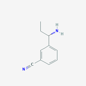 molecular formula C10H12N2 B3222561 3-[(1S)-1-Aminopropyl]benzonitrile CAS No. 1213594-26-3
