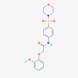 molecular formula C19H22N2O6S B322257 2-(2-methoxyphenoxy)-N-[4-(4-morpholinylsulfonyl)phenyl]acetamide 