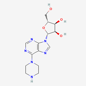 molecular formula C14H20N6O4 B3222594 6-(1-Piperizinyl)-9-(b-D-ribofuranosyl)-9H-purine CAS No. 121370-61-4