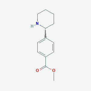 molecular formula C13H17NO2 B3222595 (R)-Methyl 4-(piperidin-2-YL)benzoate CAS No. 1213832-72-4