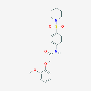 molecular formula C20H24N2O5S B322261 2-(2-methoxyphenoxy)-N-[4-(piperidin-1-ylsulfonyl)phenyl]acetamide 